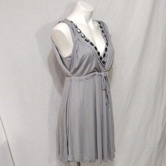 NWT BCBGMAXAZRIA Beaded Tunic Tank Top Mid-Thigh Casual Summer Dress Large - Picture 4 of 8